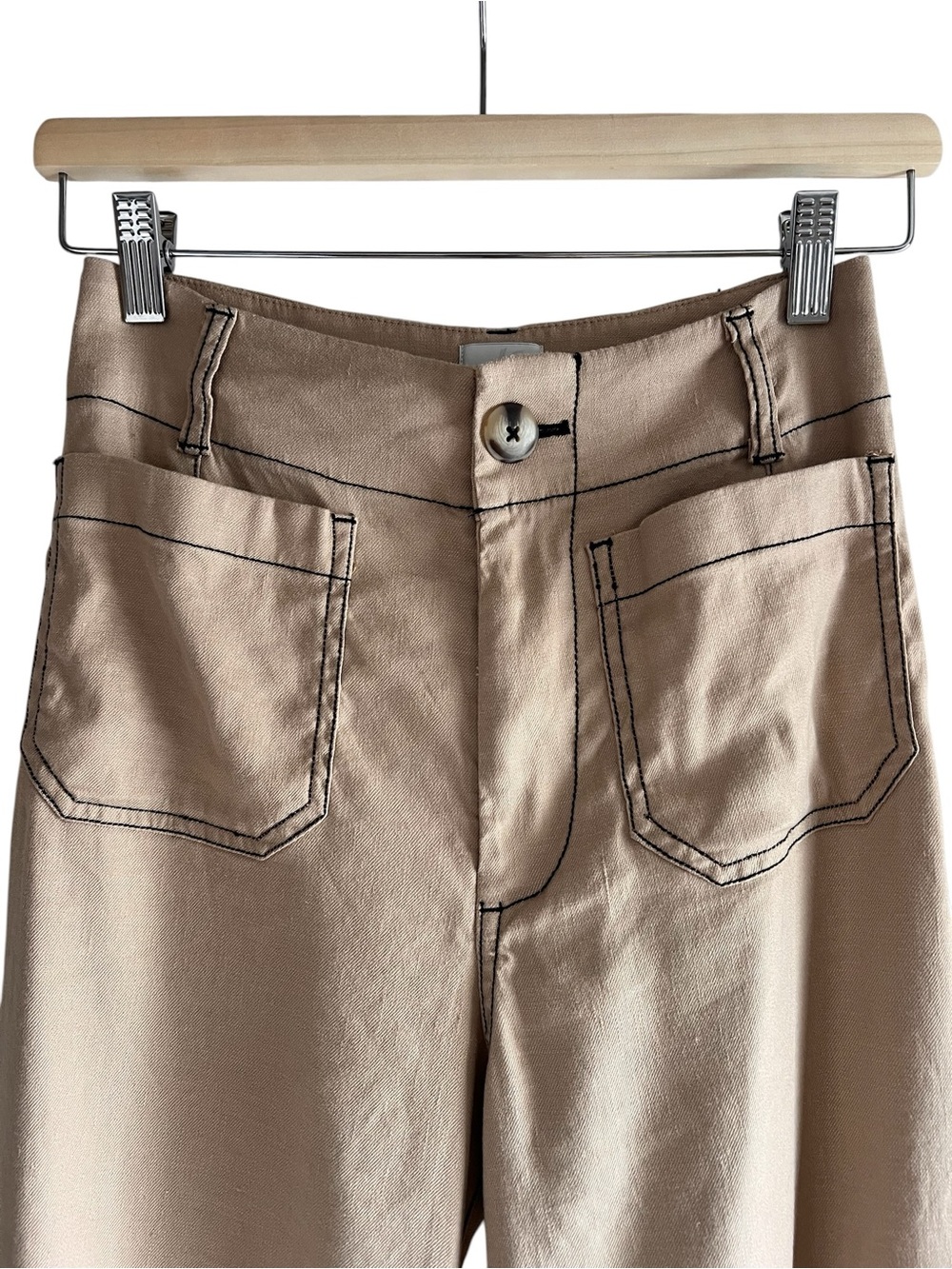 Anthropologie Maeve Colette cropped linen wide-leg pants 25 excellent condition - Picture 5 of 15
